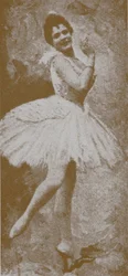 Pierina Legnani als Odette, in Marius Petipa und Lev Ivanovs Wiederaufführung von Schwanensee, St. Petersburg, 1895